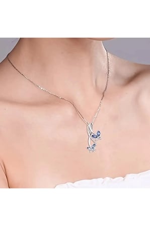 Bahar Yaz Kelebek Detaylı 925 Ayar Gümüş Kadın Kolye | Zirkonya Taşlı | Zarif & Işıltılı Tasarım P201S4800, one size