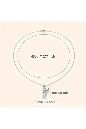 Bahar Yaz Kelebek Detaylı 925 Ayar Gümüş Kadın Kolye | Zirkonya Taşlı | Zarif & Işıltılı Tasarım P201S4800, one size