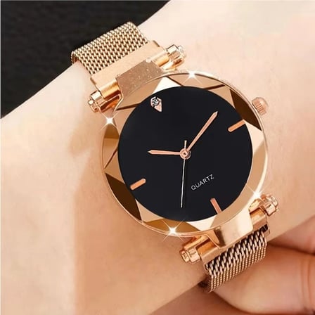 Saaté Rose Gold Kadın Saat | Mıknatıslı Klipsli | Quartz Mekanizma | Özel Kutulu