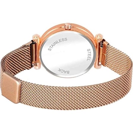 Saaté Rose Gold Kadın Saat | Mıknatıslı Klipsli | Quartz Mekanizma | Özel Kutulu