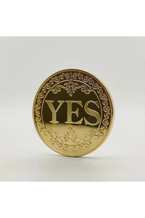 Karar Madalyonu Altın Kaplama Yes No Evet Hayır Karar Madeni Eğlenceli Hediyelik
