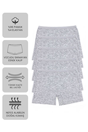 Öts Premium 5’li Kız Çocuk Boxer - Hediye Kutulu, Pamuklu Kumaş, Ultra Yumuşak, Esnek Kalıp, Etikets