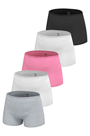 Öts Premium 5’li Kız Çocuk Boxer - Hediye Kutulu, Pamuklu Kumaş, Ultra Yumuşak, Esnek Kalıp, Etikets