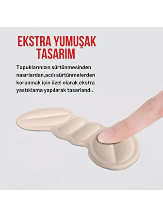 2 Çift 3 Mm Ayakkabı Topuk Vurma Ve Ayakkabı Daraltma Pedi ( Siyah+ Krem Renk) Topuk Pedi