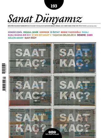 Sanat Dünyamız Sayı: 193 Saat Kaç?