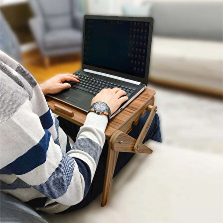 Katlanabilir Ahşap Laptop Standı Sehpası Masası Notebook Standı Bilgisayar Yükselticisi