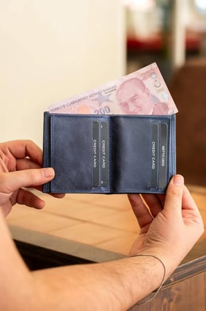 Beod Hakiki Deri Cüzdan - Lacivert