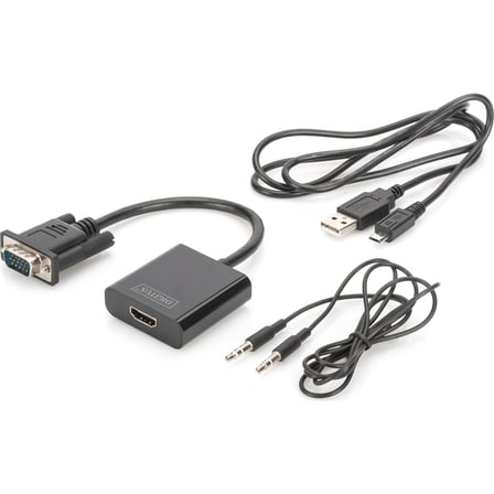 Da-70473 Vga - Hdmi Çevirici + Ses (3.5Mm), Full Hd (1080P), Kablolu, 15 Cm, Siyah Renk