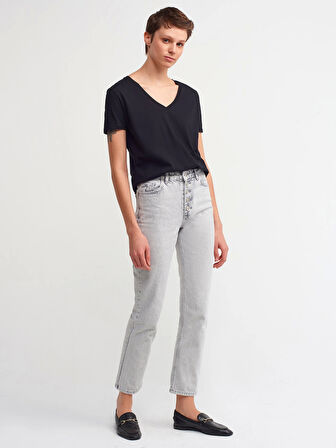 Yaka Basic T-Shirt-Siyah