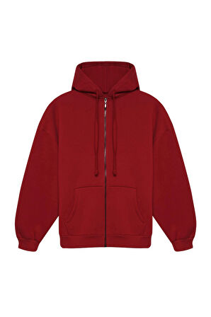 Fermuarlı Sweat Bordo