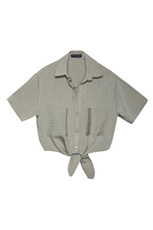 Çizgili Gömlek Haki