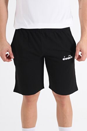 Diadora Mesa - Pamuklu Siyah Spor Şort - Dıadoramesa