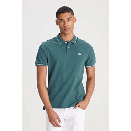 Lee Yeşil Erkek Polo T-Shirt L61ARLOT Kısa Kollu Polo T-shirt