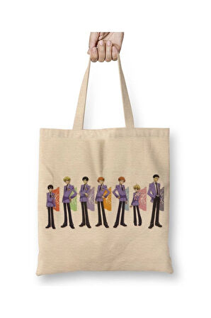 Ouran Koukou Host Club Oran Koko Hosuto Kurabu Beyaz Bez Çanta Uzun Saplı Alışveriş Çantası