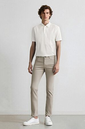 DeFacto Yazlık Chino Kanvas Pantolon Slim Fit Dar Kesim Cepli Dar Paça T1055AZ24SPBG191