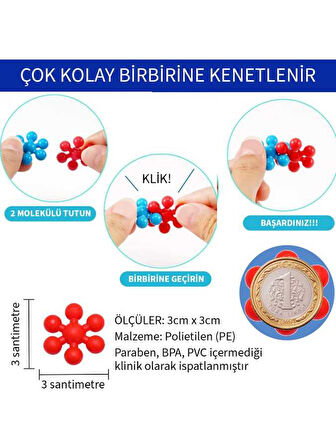 Master Molecules Eğitici Kilitli Molekül Stem Eğitimi Uyumlu 5 Renk 120 Parça Eğitici LEGO Oyuncak