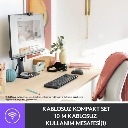  Logitech MK220 Q Tr Siyah Kablosuz Klavye Mouse Set