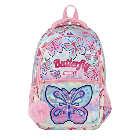 Muggle 3 Bölmeli Butterfly Okul Çantası + Termoslu Beslenme Çantası + Kalemlik