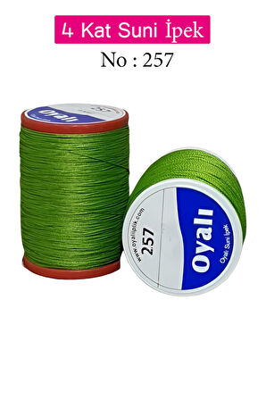 Oyalı 4 Kat Suni İpek İplik İğne Oyası Boncuk İpi Tığ Oyası No:257