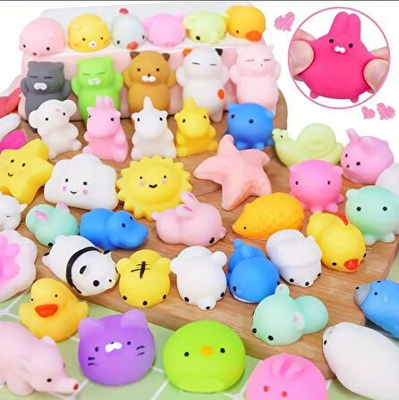 (3 Adet) Kawaii Süper Yumuşak Süper Esnek Squishy Hayvan Figürler, Sukuşi Oyuncak