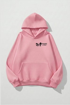 Unisex Yumuşak Dokulu Psychos In Love Baskılı Tasarım Oversize 3 İplik Hoodie Sweatshirt