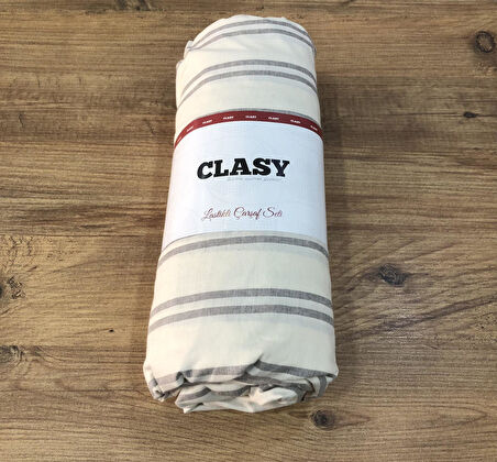 Clasy Çift Kişilik %100 Pamuk Ranforce Lastikli Çarşaf + 2 Adet Yastık Kılıfı 160 x 200