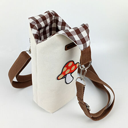 Woodycord 1 Litrelik El Yapımı U Model Mantar Desen Matara Kılıfı