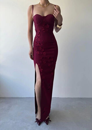 Stor Gül Detaylı Elbise