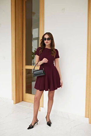 Kadın Kısa Kollu Kiloş Ithal Krep Elbise