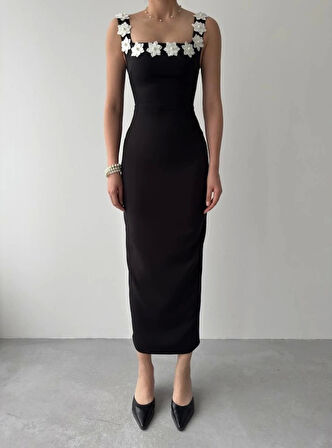 Mıng Çiçek Detaylı Elbise