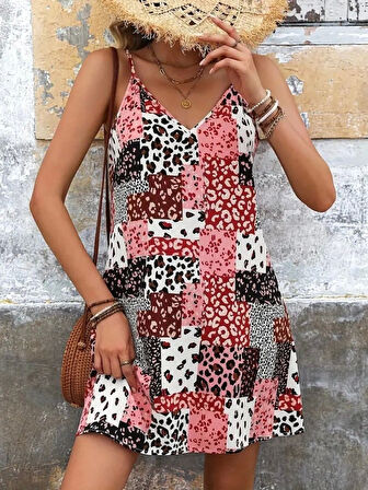 Kadın Ip Askılı V Yakalı Süprem Elbise