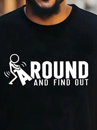 Erkek Around Baskılı Süprem T-shirt