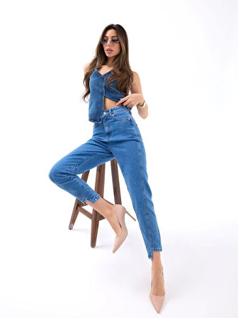 5682 KOT PANTOLON-KOYU MAVİ