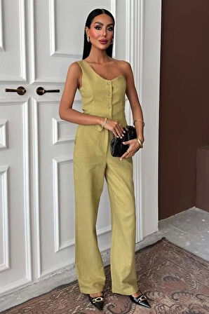 Tek Omuz Büstiyer Plazzo Pantolon Viscon Takım 10159