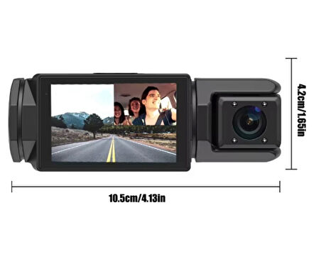 S-2 Wifi 1080p Araç içi Kamera 3 Kameralı ( Ön Görüş-Geri görüş - İç veya Yan Görüş ) Gece Görüş