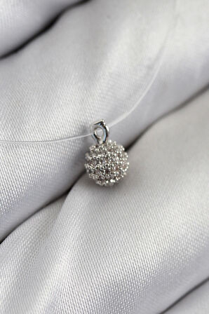 Misineli Topcuk Model Gümüş Renk Hayalet Kolye