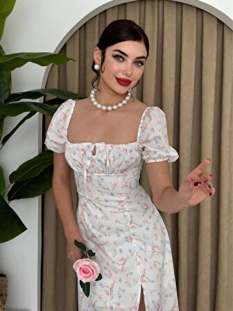 Zeze Balon Kol Elbise