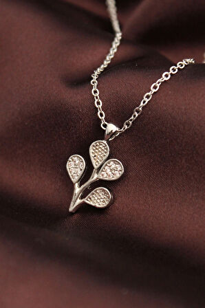 Gümüş Renk Zirkon Taşlı Çoklu Balon Kolye