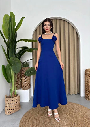 Matilda Gül İp Askılı Elbise