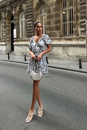 Lindsey Çiçek Desenli Elbise 2276-10