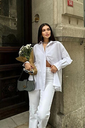 Alexis Sırt Dantel Oversıze Gömlek 3336-08