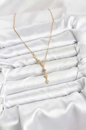 316L Çelik Zincir Gold Renk Kutup Yıldızı Model Kadın Kolye