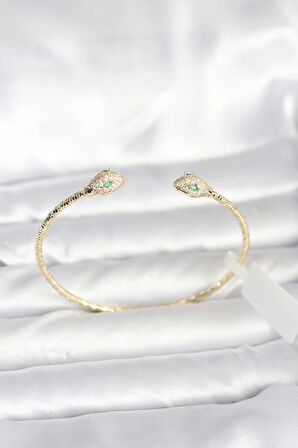 Pirinç Gold Renk Yılan Model Bileklik