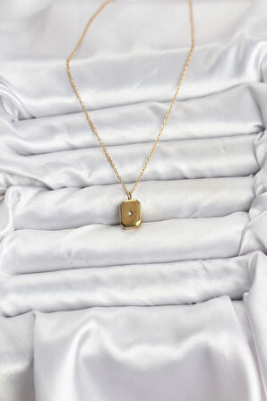 316L Çelik Zincir Gold Renk Minimal Kutup Yıldızı Model Kadın Kolye