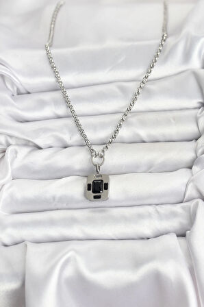 316L Çelik Zincir Gümüş Renk Vintage Model Kadın Kolye