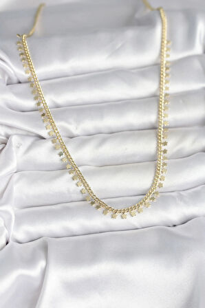 Pirinç Gold Renk Sıralı Yıldız Kadın Kolye