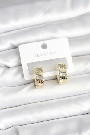 Pirinç Gold Renk Halka Kadın Küpe