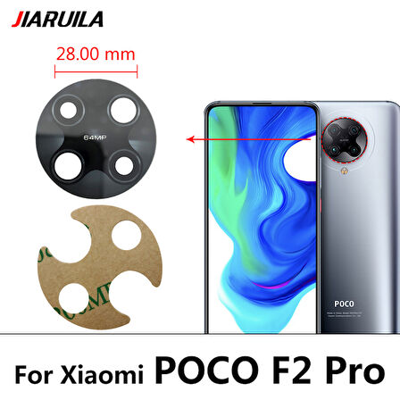 Tkgz Xiaomi POCOPHONE F2 PRO Arka Kamera Camı Lens Yapışkanlı