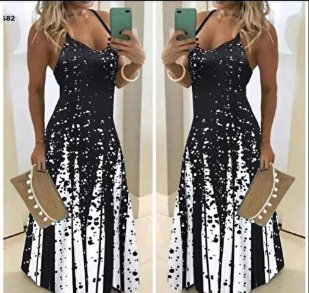 Kadın Suprem Kumaş Dijital Baskılı Elbise