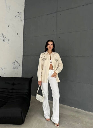 DENİZ KABUKLU GABARDİN GÖMLEK - Ham